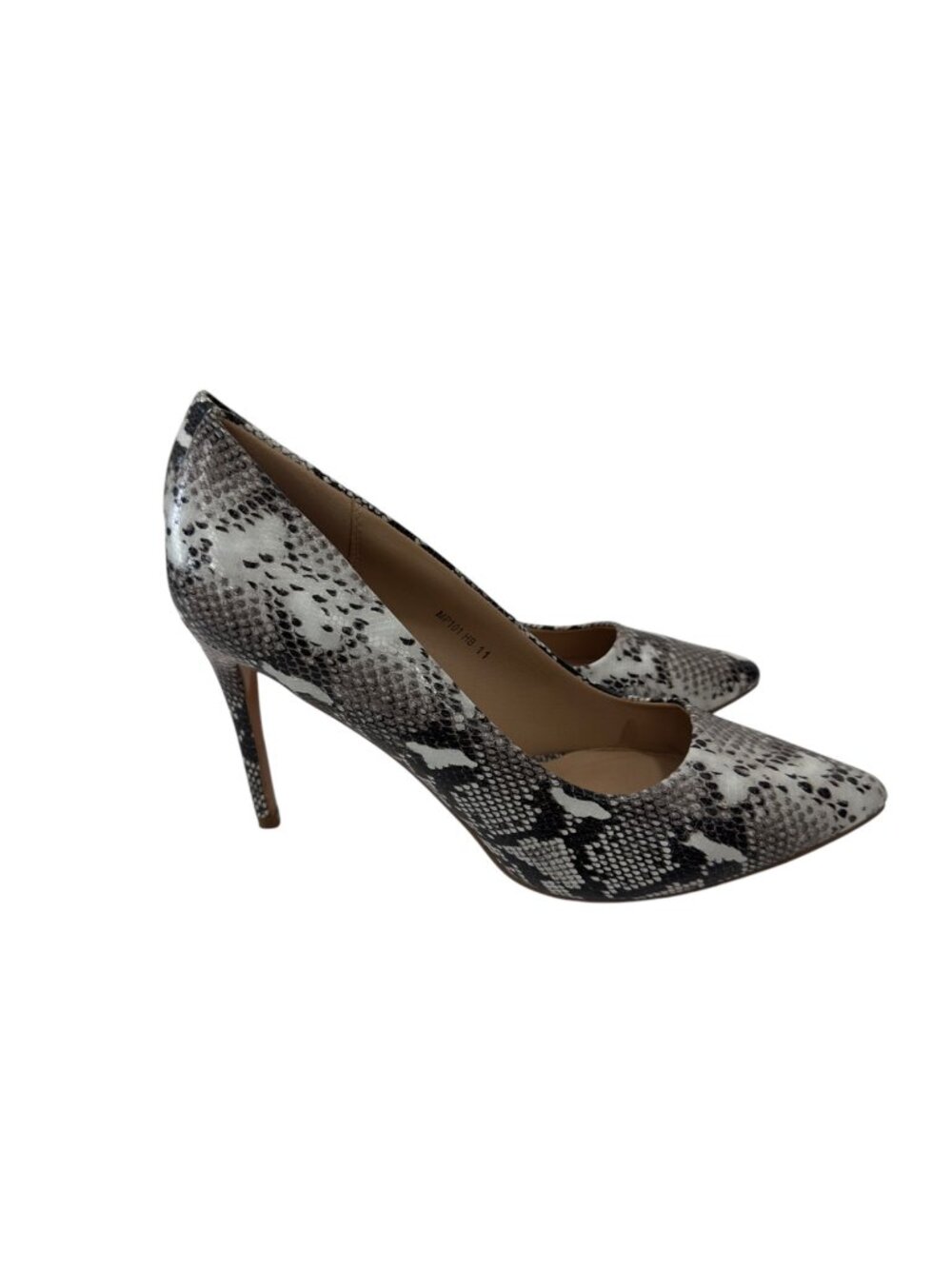 IDIFU Fashion Faux Leather Snake-Print Pointed-Toe High Heels Women SZ 11